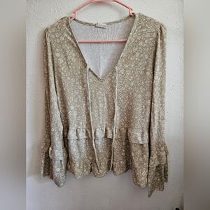 Floral sage green blouse